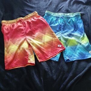 Sporto Red and Blue Gradient Shorts Set